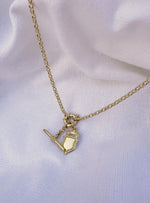 Shield Belcher Bolt Ring TBar Fob Necklace Chain in 9ct Gold