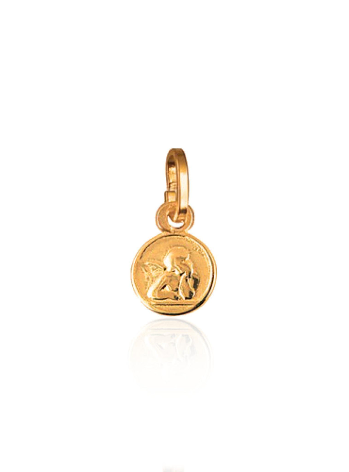 Tiny 7mm Solid 9ct Gold Cherub Guardian Angel Charm Pendant