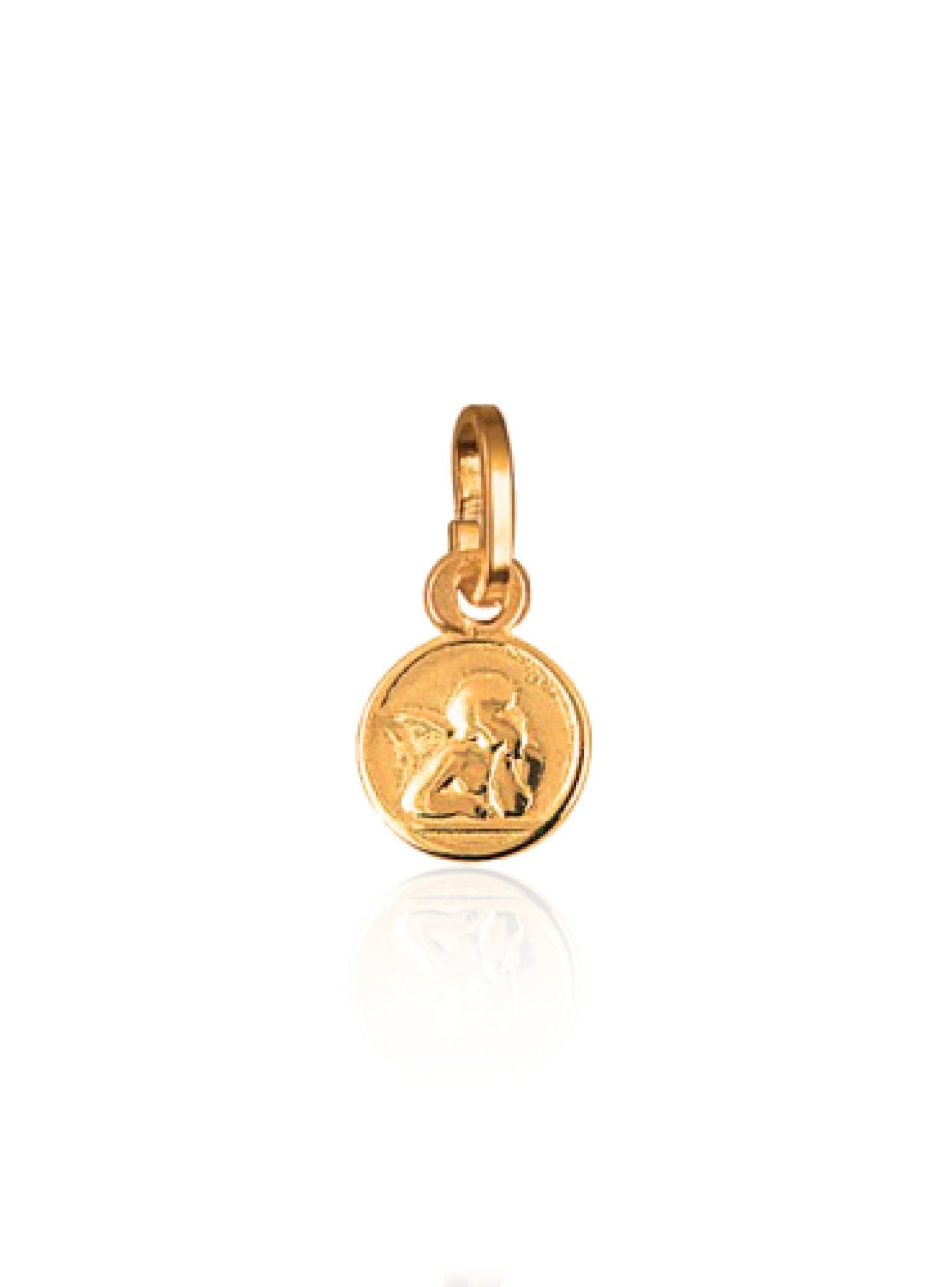 Tiny 7mm Solid 9ct Gold Cherub Guardian Angel Charm Pendant