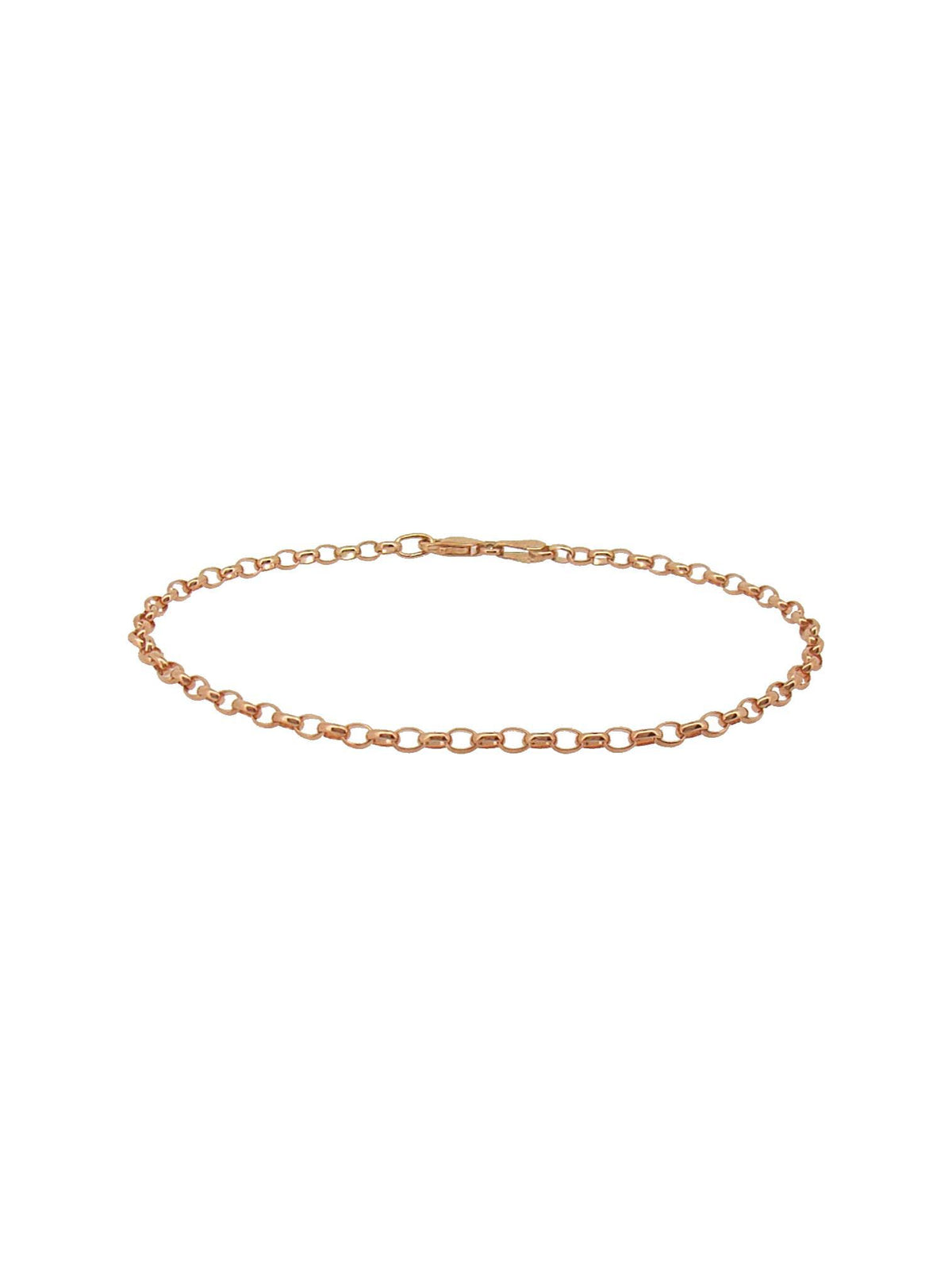 Oval Belcher Link Bracelet in 9ct Rose Gold