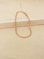 Oval Belcher Link Bracelet in 9ct Rose Gold