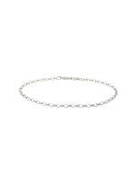 Oval Belcher Link Bracelet in Sterling Silver