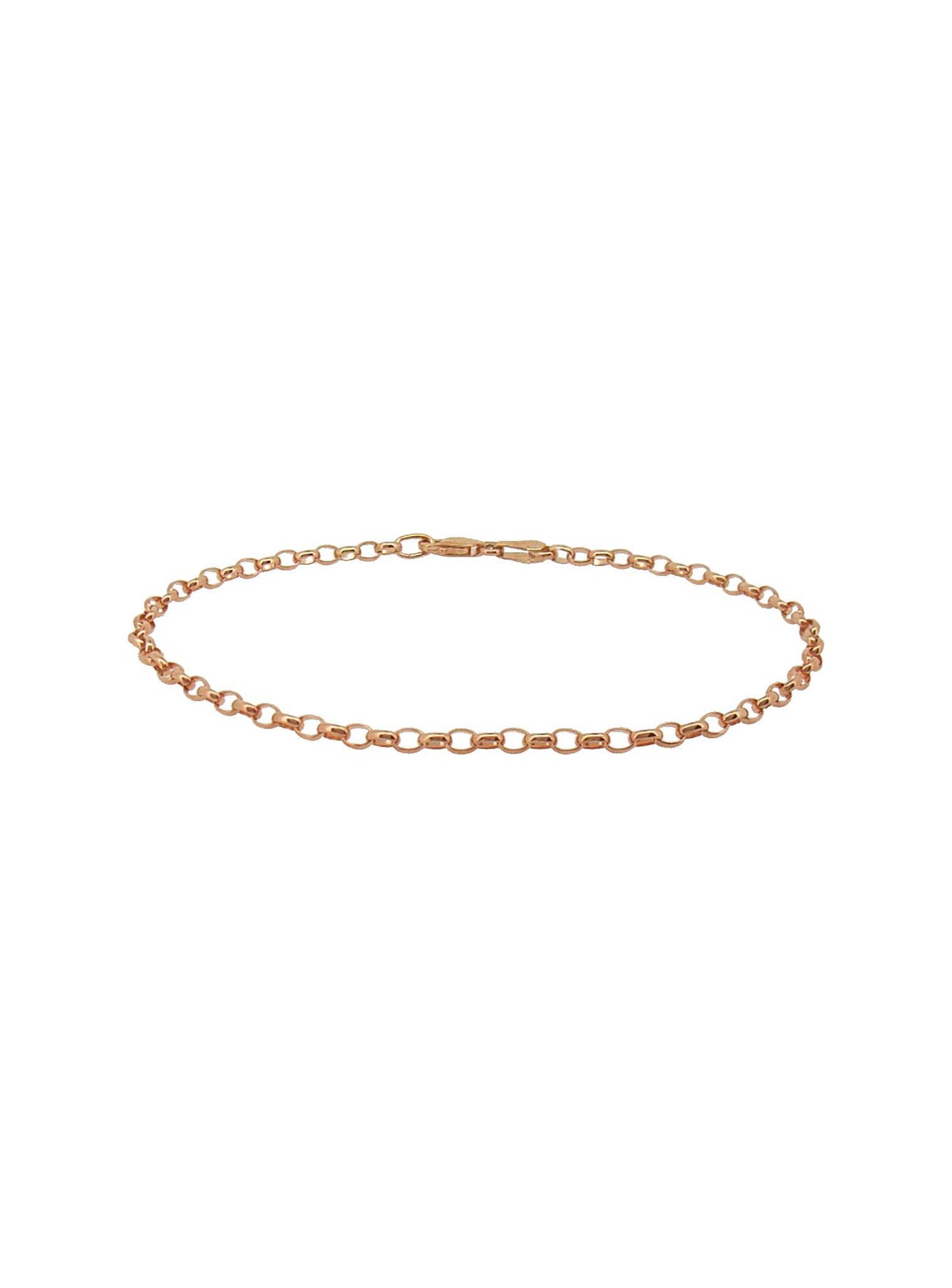 Oval Belcher Link Bracelet in 9ct Rose Gold