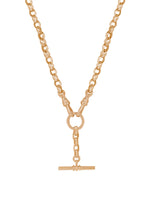 Unisex Tbar Fob Belcher Chain Necklace in 9ct Rose Gold