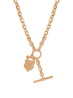Tbar Fob Shield Belcher Chain Necklace in 9ct Rose Gold
