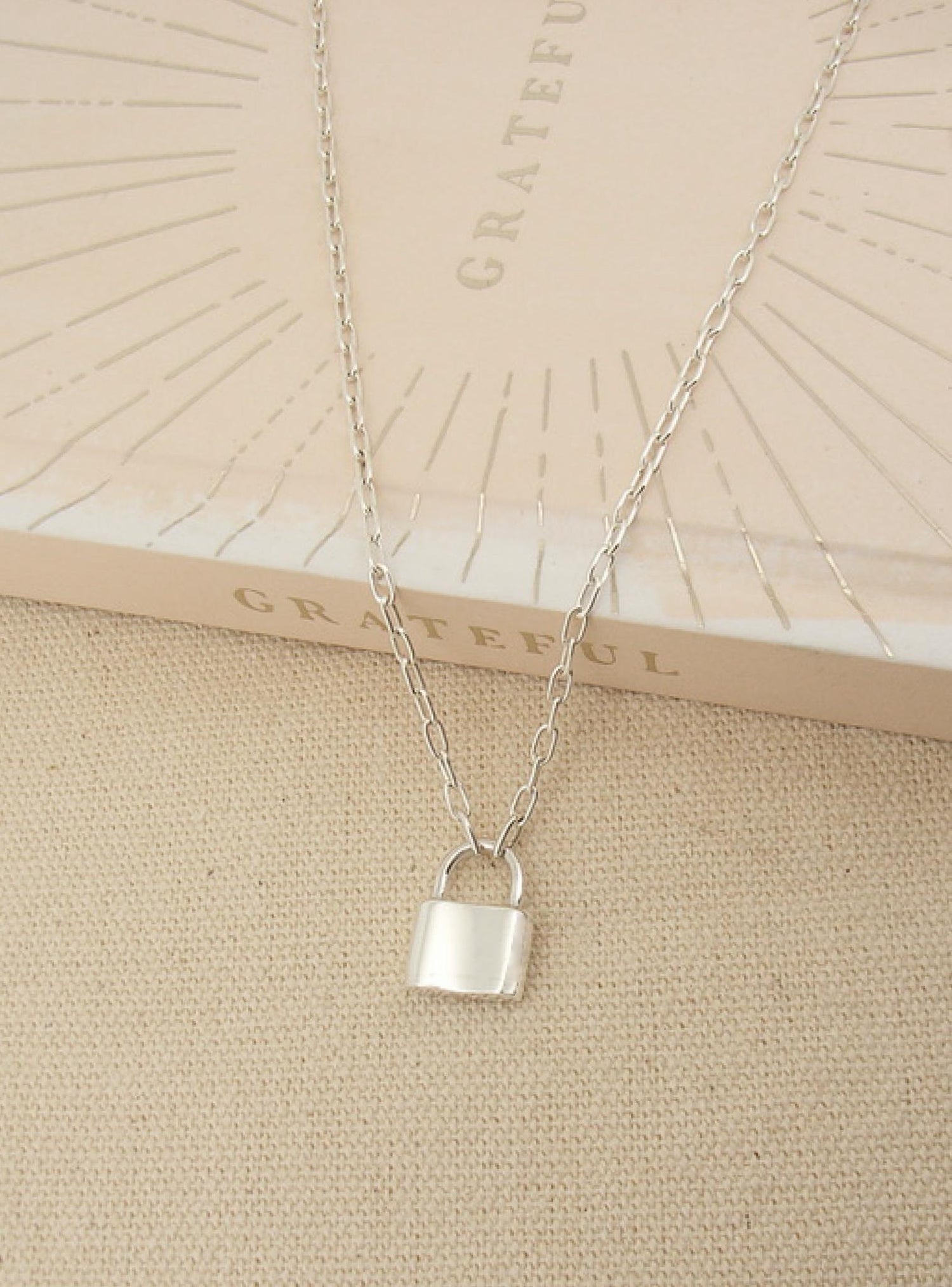 Padlock Paperclip Necklace Chain in Sterling Silver