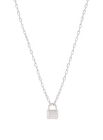 Padlock Paperclip Necklace Chain in Sterling Silver