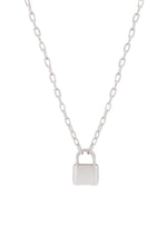 Padlock Paperclip Necklace Chain in Sterling Silver