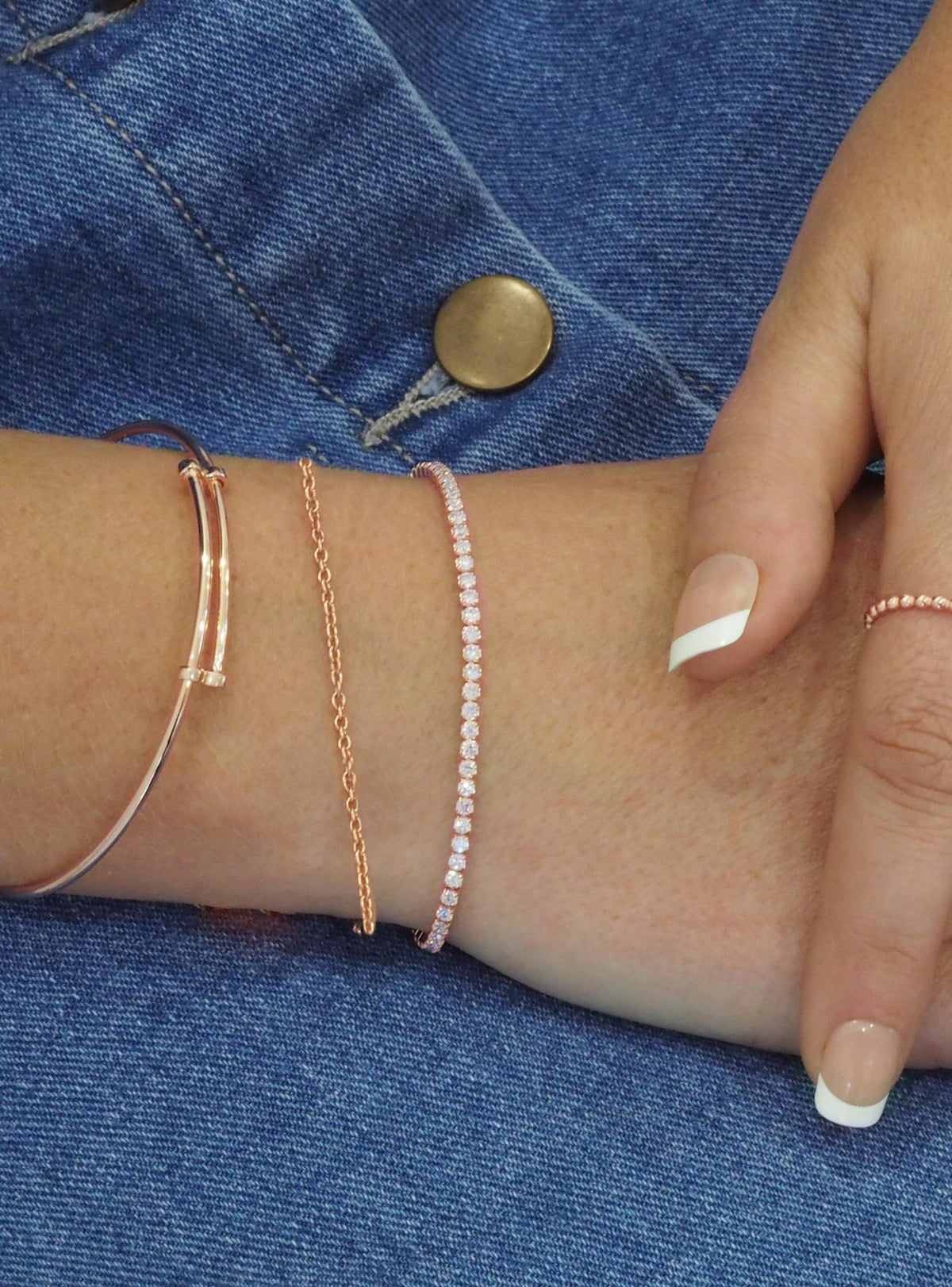 Dakota Lariat CZ Tennis Bracelet in Rose Gold