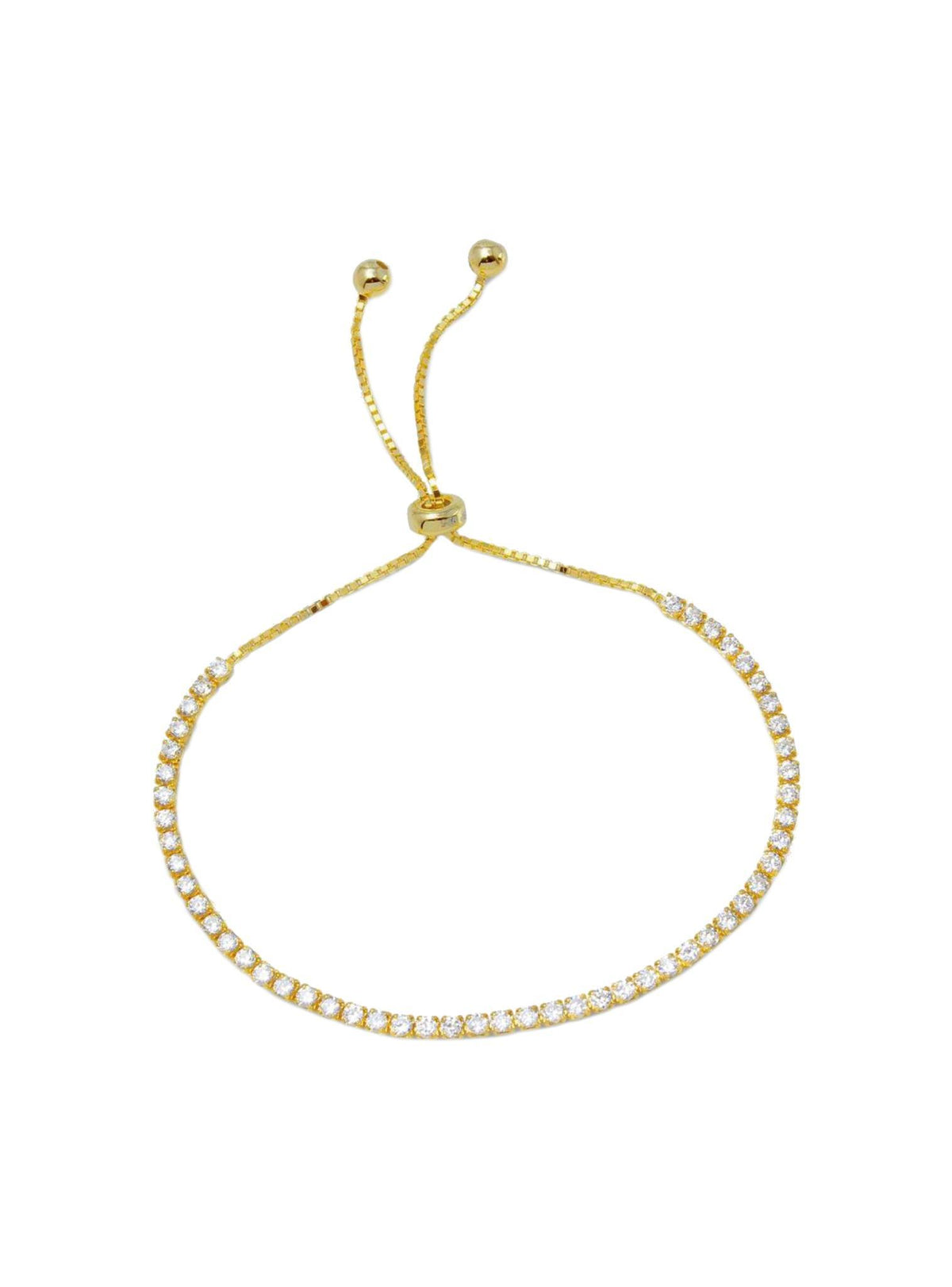 Dakota Lariat CZ Tennis Bracelet in Gold