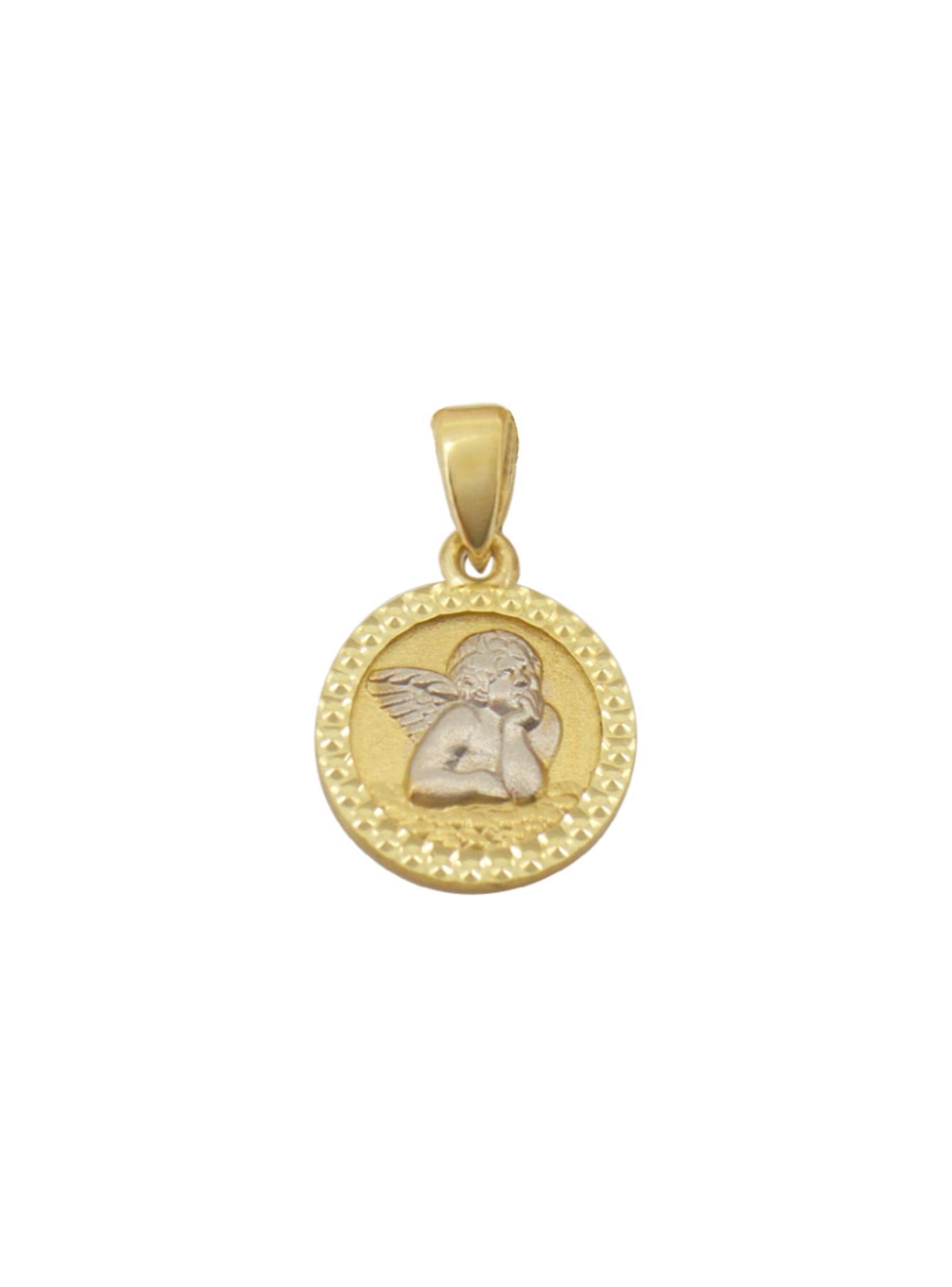 Guardian Angel Cherub Medallion Charm in 9ct Gold