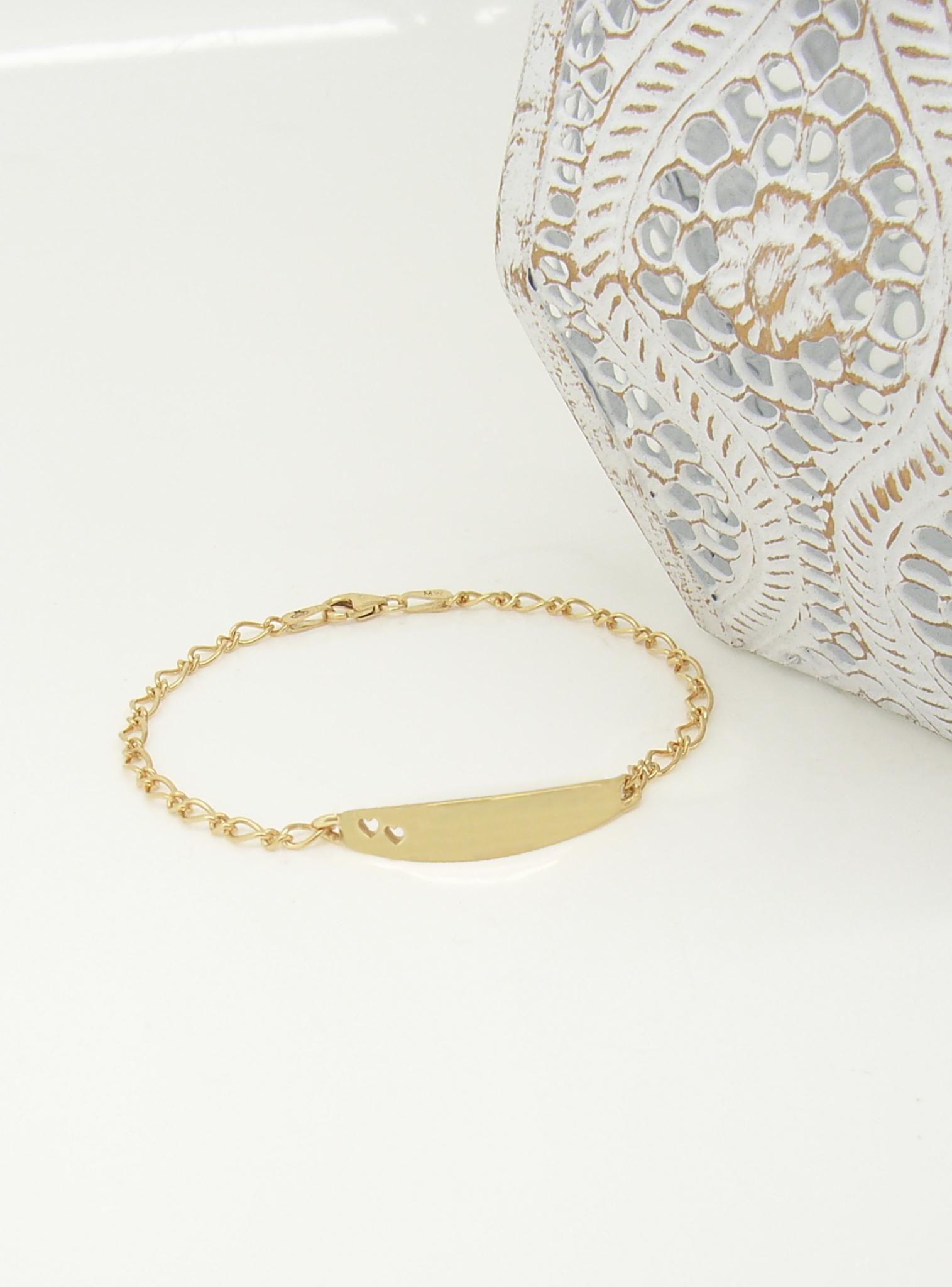 Solid 9ct Gold Identity Name Baby Bracelet