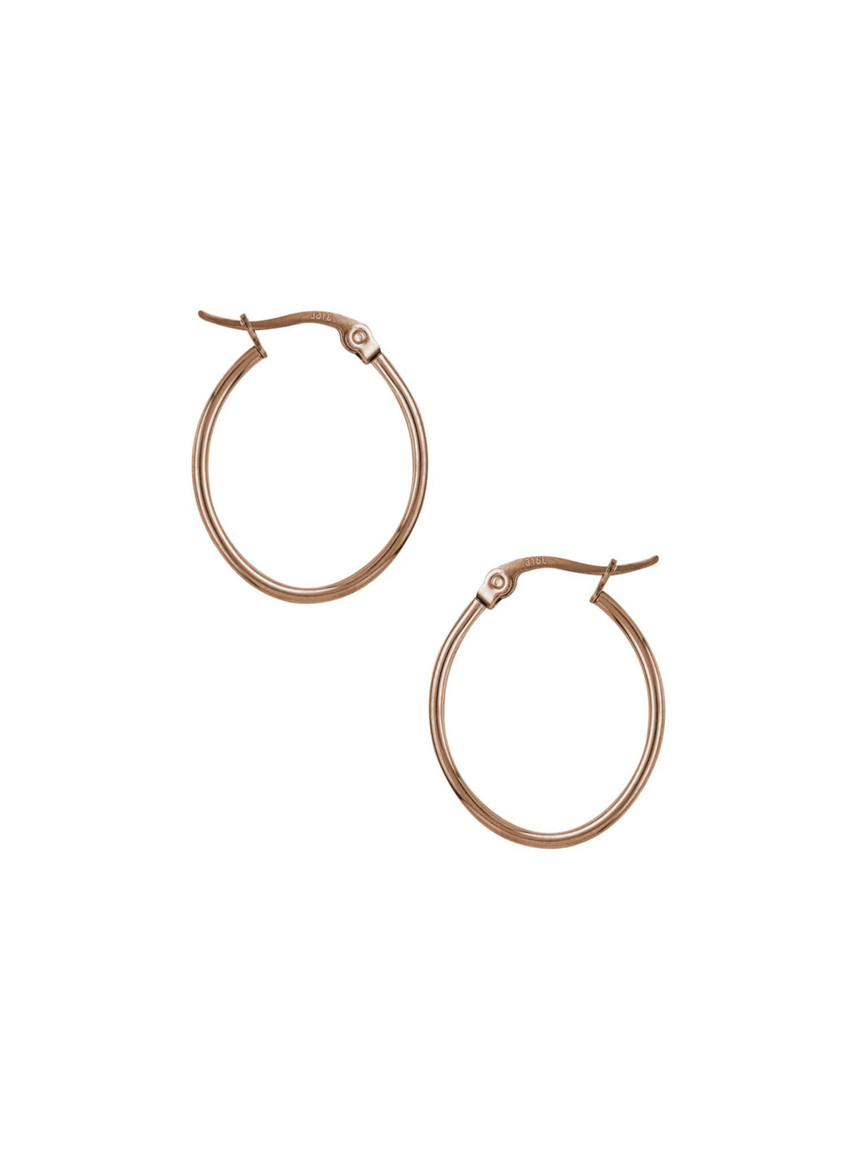 Dakota 20mm Simple Oval Hoop Earrings in Rose