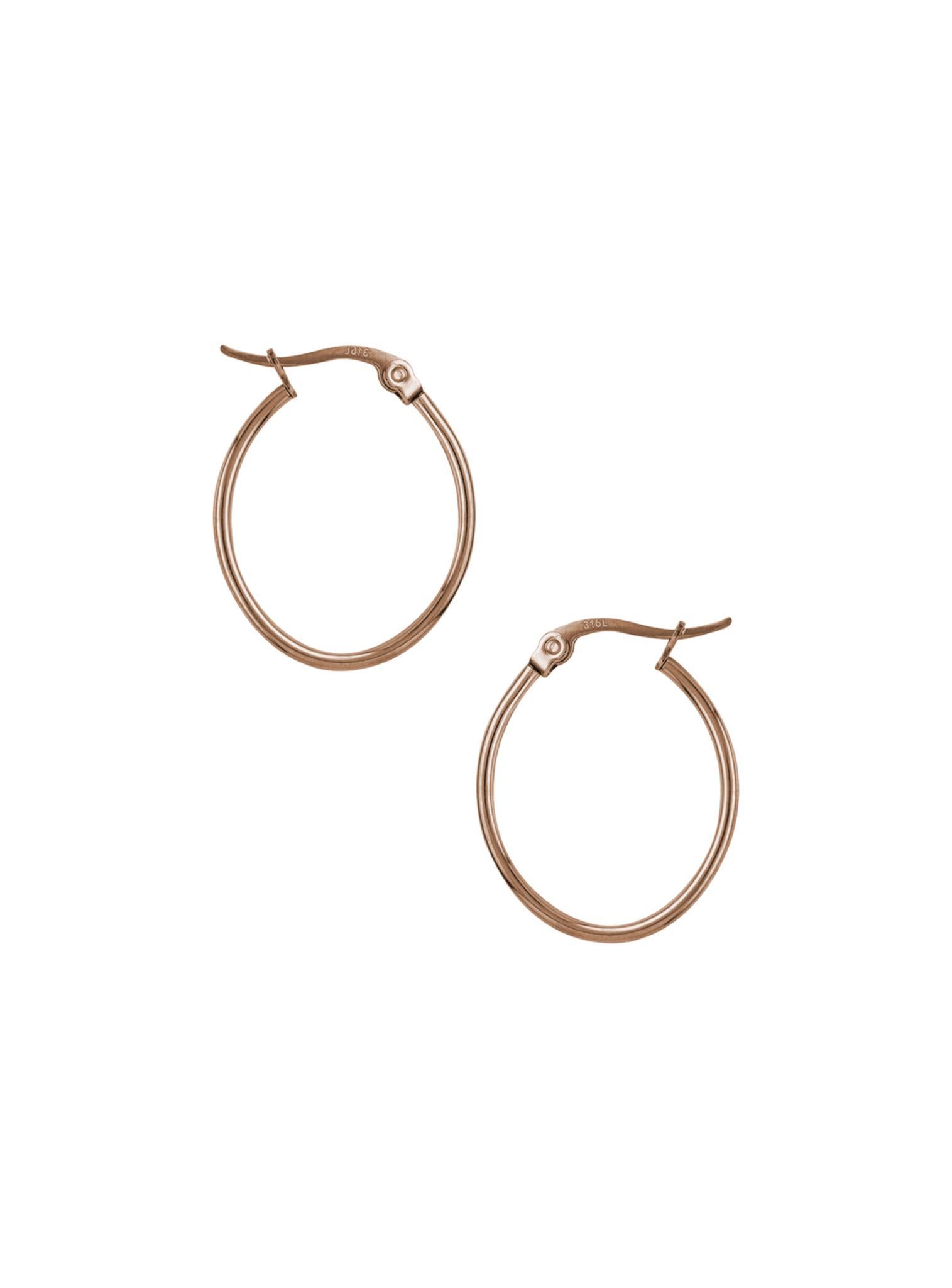 Dakota 20mm Simple Oval Hoop Earrings in Rose