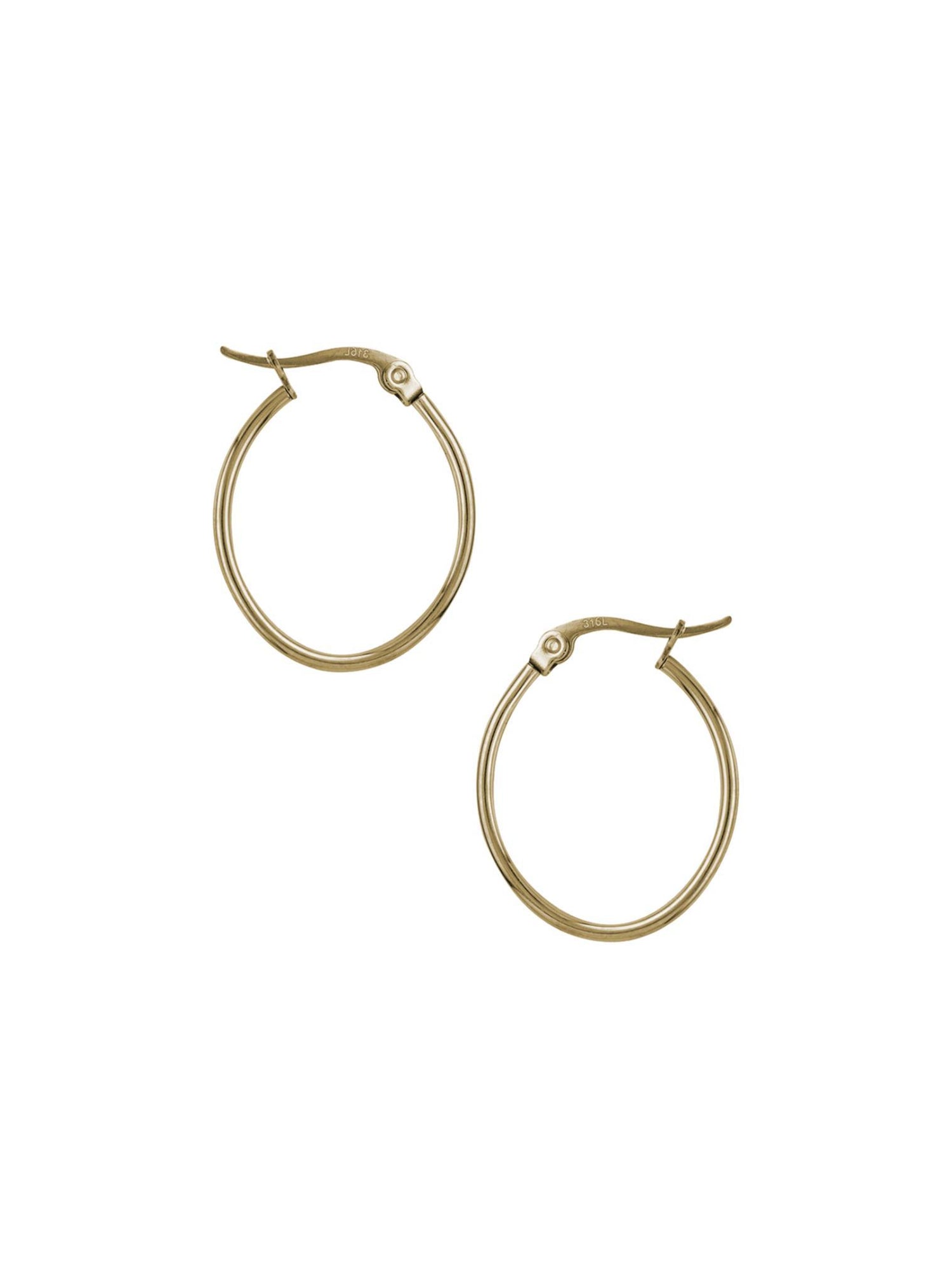 Dakota 20mm Simple Oval Hoop Earrings in Gold