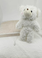 Teddy Bear Charm Necklace in Sterling Silver