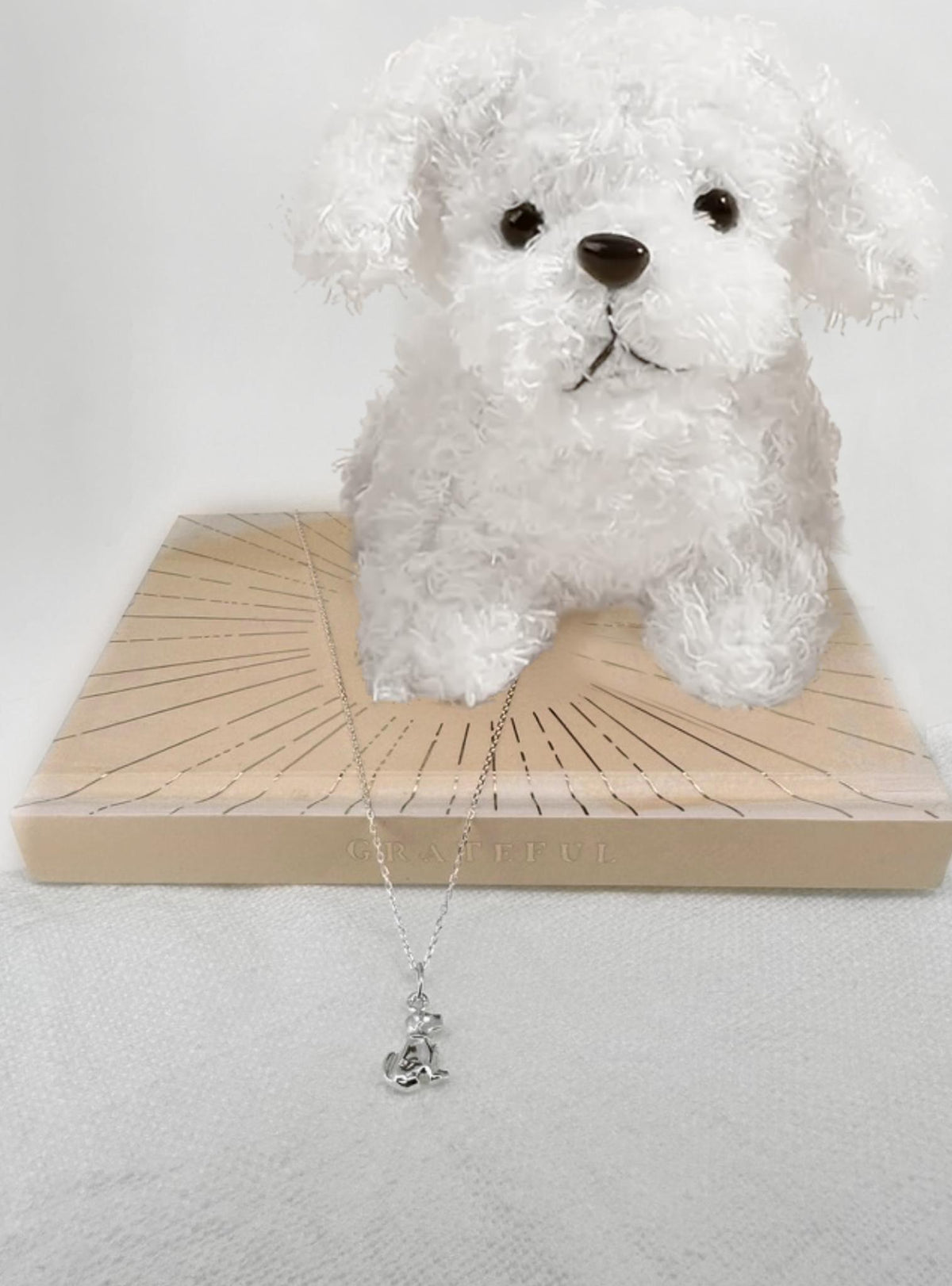 Puppy Dog Charm Necklace in Sterling Silver