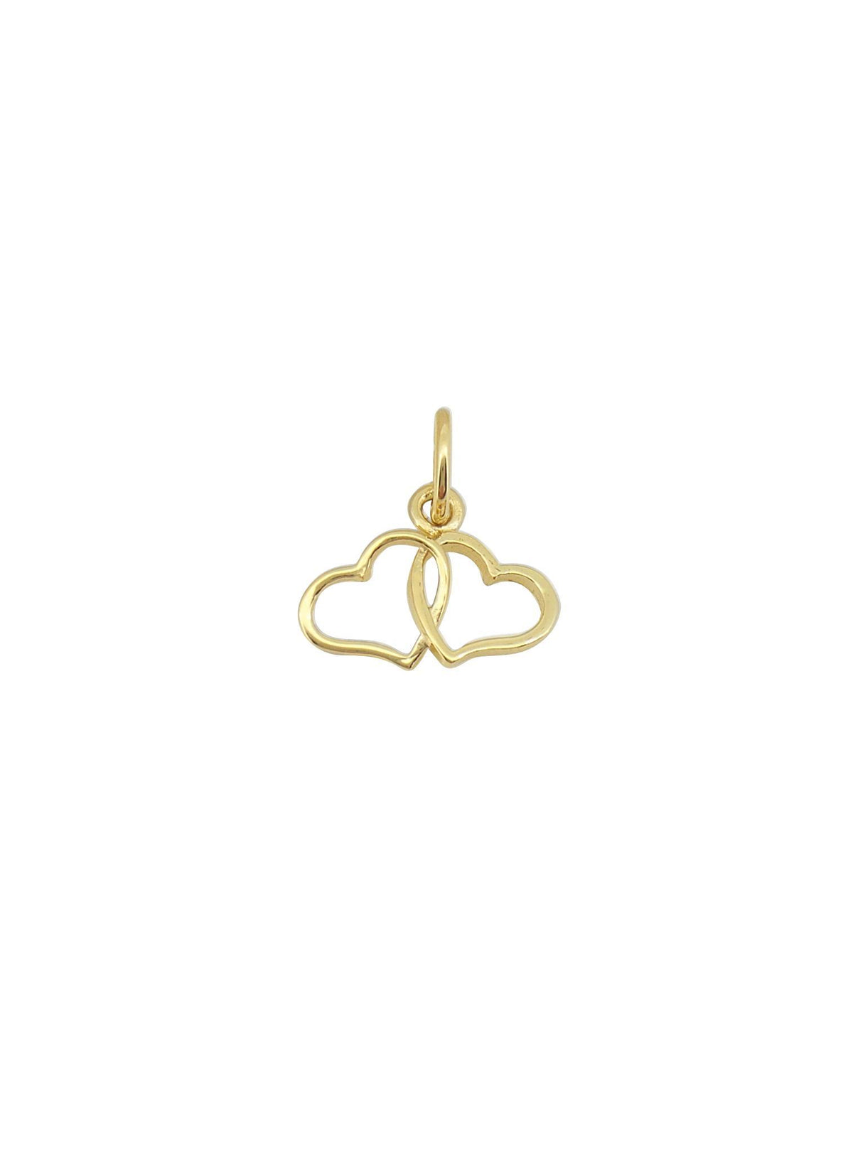 Double Twin Love Hearts Charm in 9ct Gold