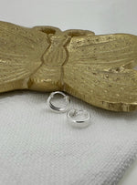 Small Flat Huggie Hoop Earrings in Sterling Silver