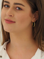 Dakota 30mm Simple Round Hoop Earrings in Gold