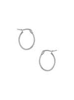 Dakota 15mm Simple Oval Hoop Earrings in Silver