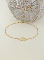 Twin Love Heart Charm Bracelet in 9ct Gold