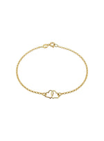 Twin Love Heart Charm Bracelet in 9ct Gold
