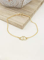 Twin Love Heart Charm Bracelet in 9ct Gold