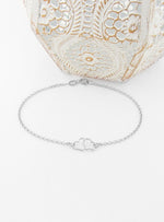 Twin Love Heart Charm Bracelet in Sterling Silver