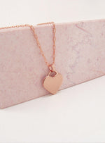 Paperclip Heart Tag Charm Necklace Chain