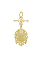 Unisex Tbar Fob Shield Pendant in Solid 9ct Gold