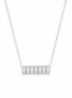 Sterling Silver 7 Seven Lucky Rings Charm Necklace