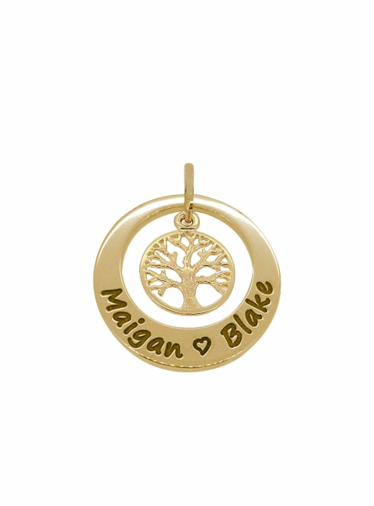 Family Tree of Life Personalised Name Pendant in 9ct Gold