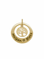 Family Tree of Life Personalised Name Pendant in 9ct Gold