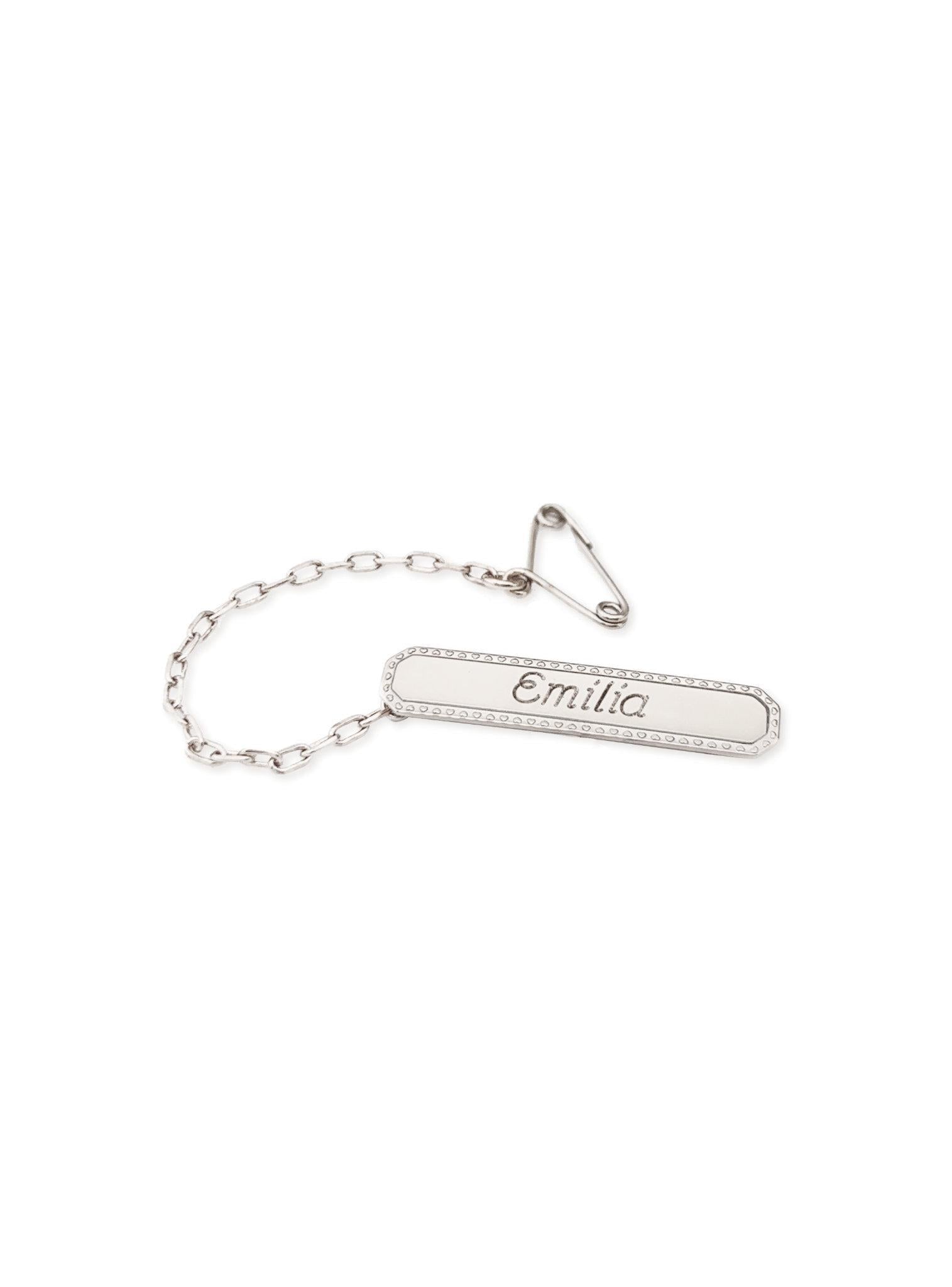 Identity Name Baby Brooch in Sterling Silver