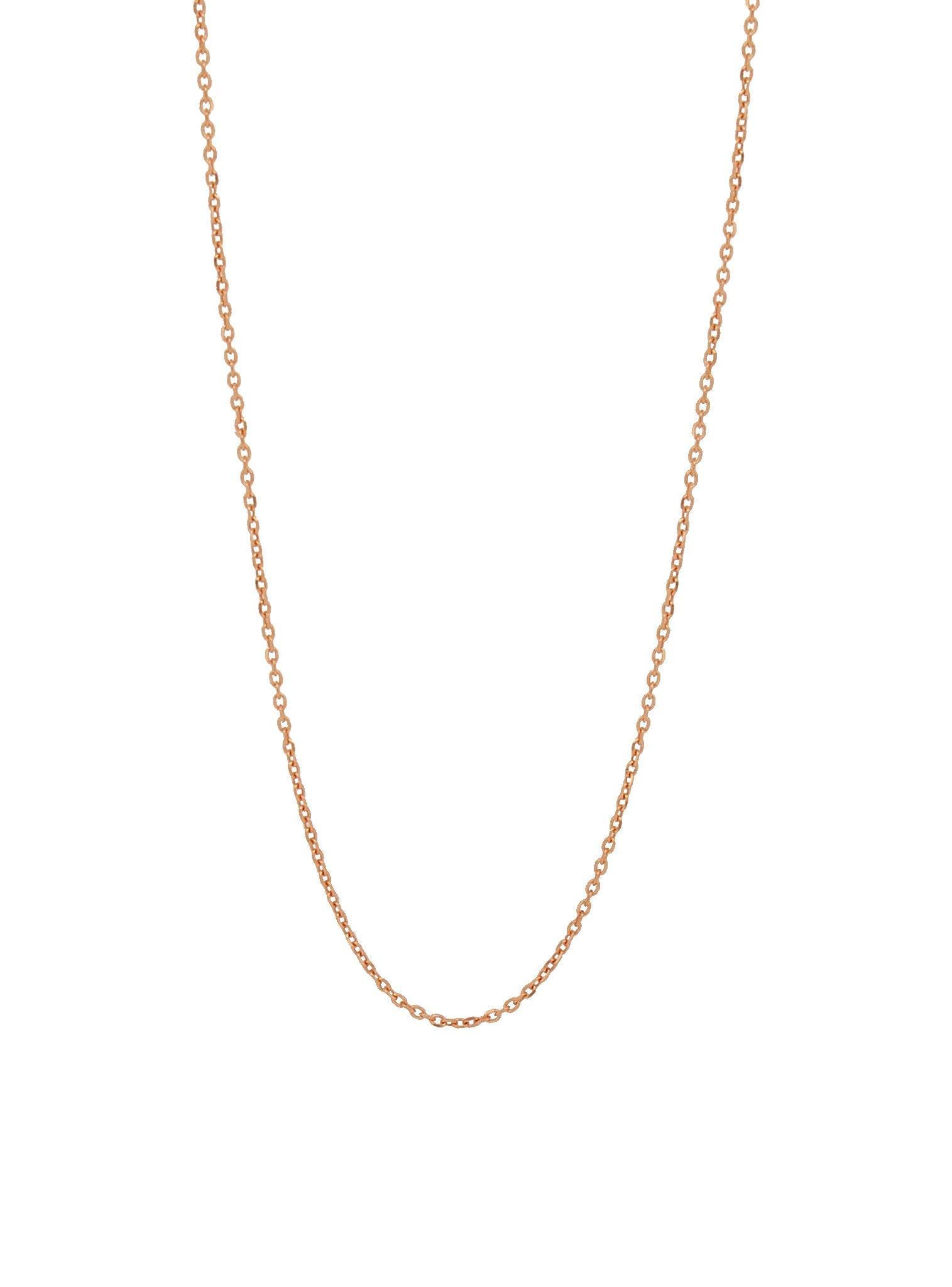 Simple Cable Trace Necklace Chain in Solid 9ct Rose Gold