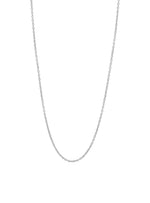 Simple Cable Trace Necklace Chain in Solid 9ct White Gold