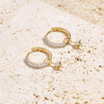 Diamond North Star Charms for Hoop Earrings in 9ct Gold