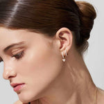 Small Diamond Huggie Hoop Earrings in 9ct Gold