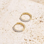 Small Diamond Huggie Hoop Earrings in 9ct Gold