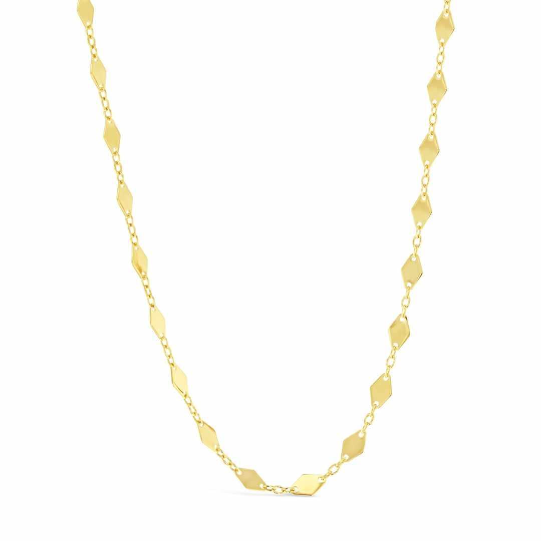 Aurelia Delicate Mini Flat Kite Tag Necklace in 9ct Gold