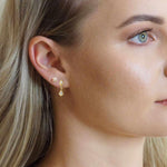 Dainty Kite CZ Stud Dangle Earrings in 9ct Gold