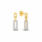 Paperclip Diamond Stud Earrings in 9ct Gold