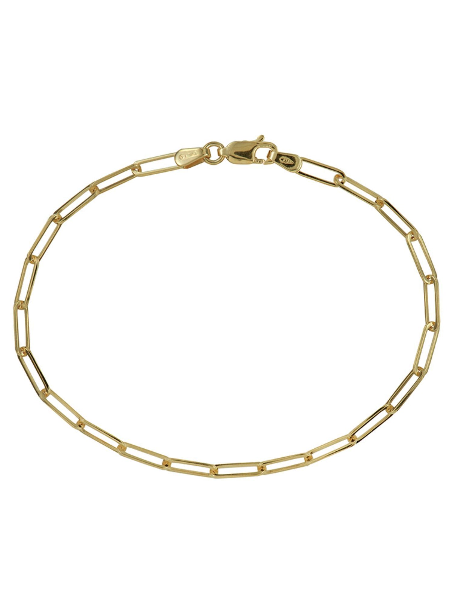 Paperclip Bracelet Chain 9mm x 3mm in 9ct Gold