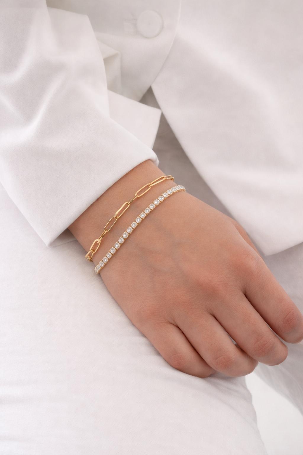 Paperclip Bracelet Chain 9mm x 3mm in 9ct Gold