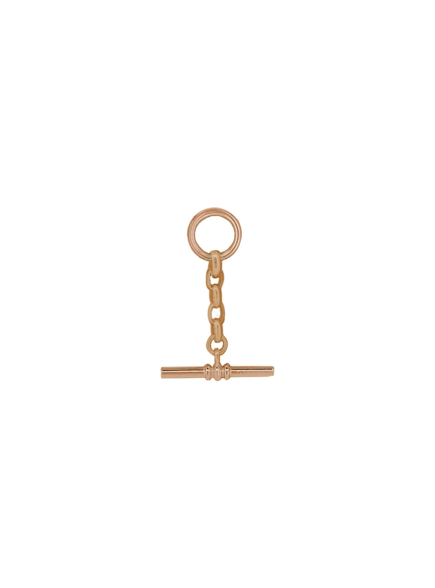 Unisex Tbar Fob Pendant Drop in 9ct Rose Gold