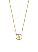 Diamond North Star Charm Paperclip Necklace in 9ct Gold