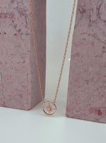 Diamond North Star Charm Paperclip Necklace in 9ct Rose Gold