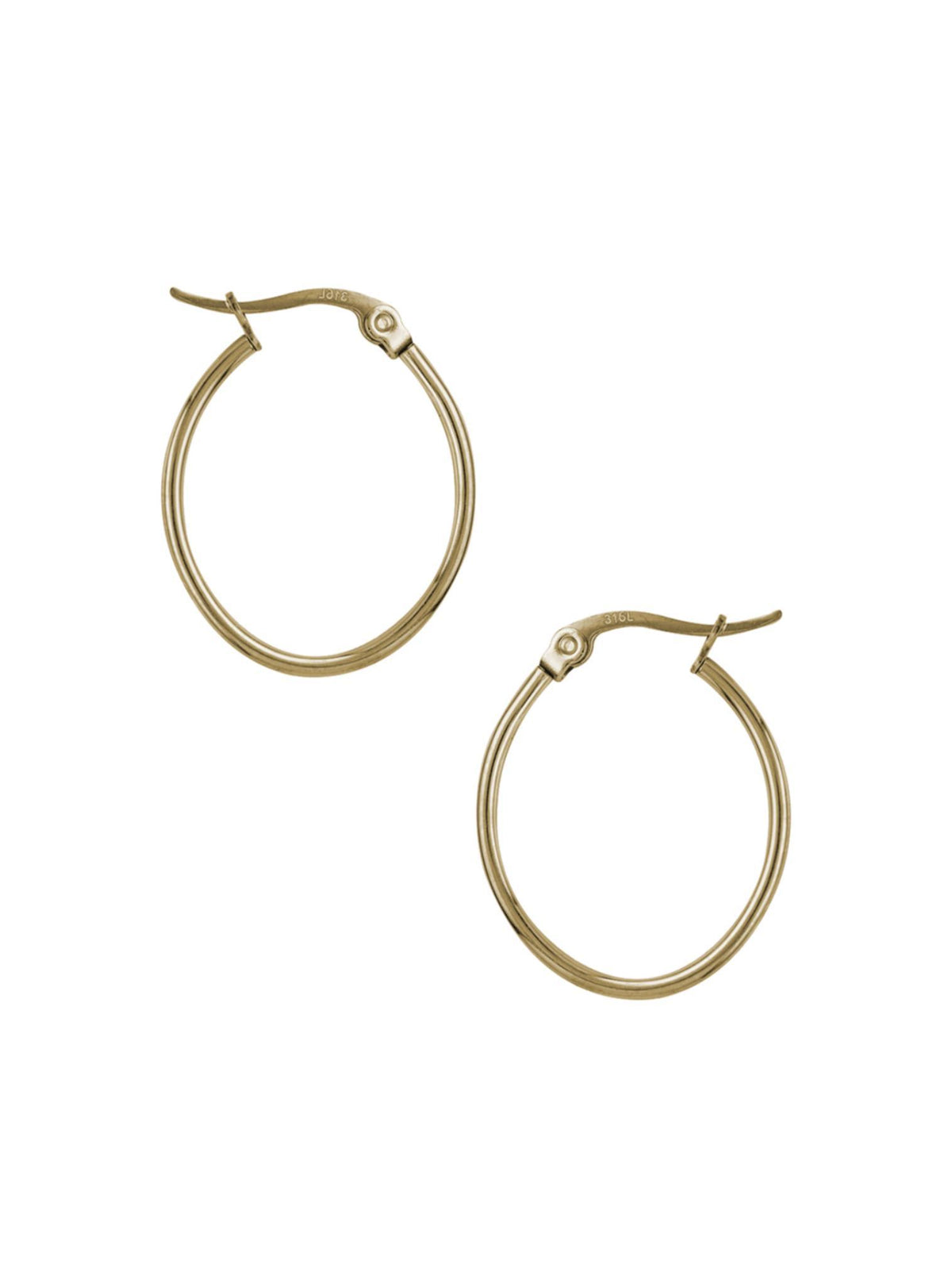 Dakota 25mm Simple Oval Hoop Earrings in Gold
