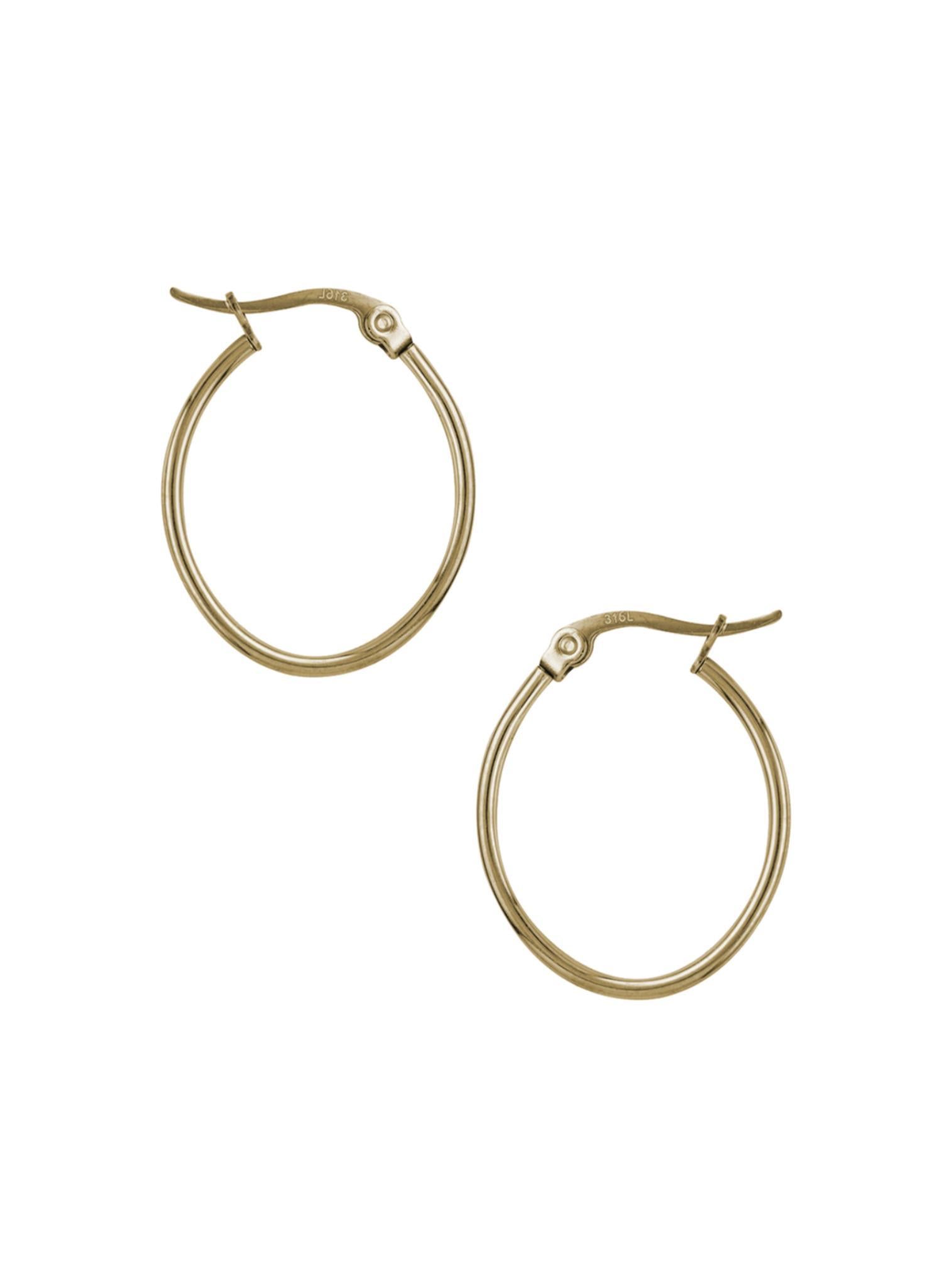 Dakota 25mm Simple Oval Hoop Earrings in Gold